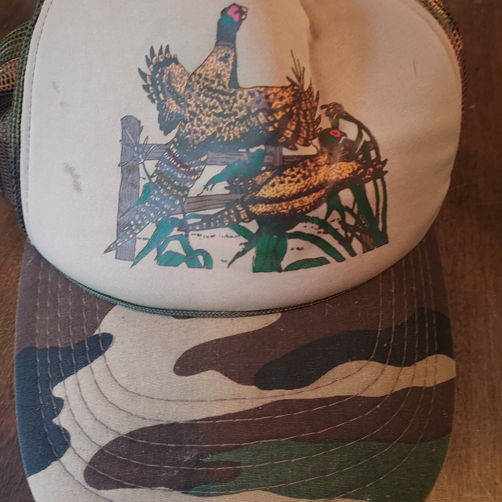 Camouflage Trucker Hat with Pheasant Design